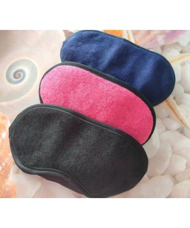 3 Pack Soft Microfiber Eye Sleep Mask Set for Kids & Adults - Stress Relief & Comfort | Rose Red Blue Black - Buy Online on GoSupps.com