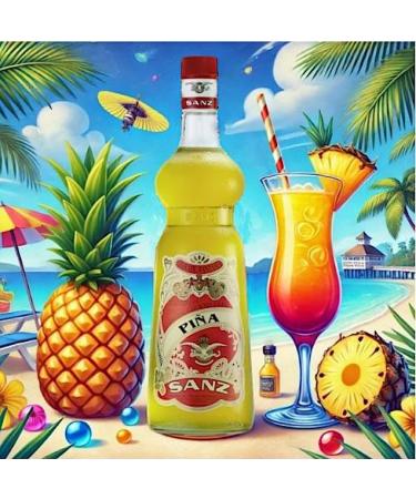 SANZ Pineapple syrup with 26% pineapple juice without alcohol 1 l - Buy Online on GoSupps.com