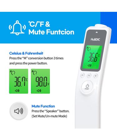 Shop Hubibaby No-Touch Allotment Thermometer - Digital Infrared for Adults & Children | Fever Alarm Fast & Precise - HFS-1000 (White + Hygrometer) | International Shipping Available - Buy Online on GoSupps.com