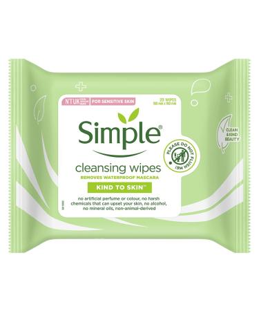 Simple Kind to Skin Cleansing Facial Wipes (25) - Pack of 6 25 Count (Pack of 6)