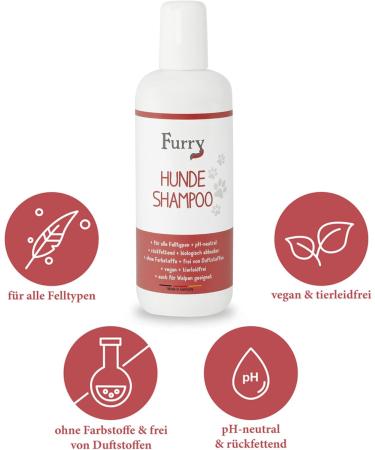Furry Sensitive Dog Shampoo Perfume-Free Vegan All Fur Types Puppies & Dogs Made in Germany 250ml - Buy Online on GoSupps.com