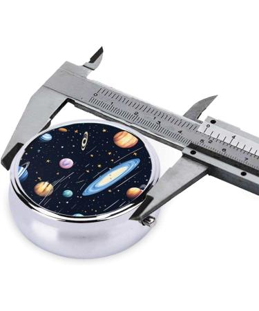 Solar Family Round Pill Box - 3 Compartments Portable Organizer for Travel & Purse - Buy Online on GoSupps.com