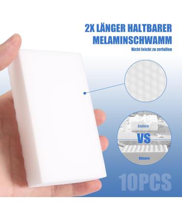 Hoadoek Dirt Eraser Sponge Pack of 10 Magic Wall Eraser Cleaning Sponges for Kitchen Bathroom Living Room Furniture Wall Shoe - Buy Online on GoSupps.com