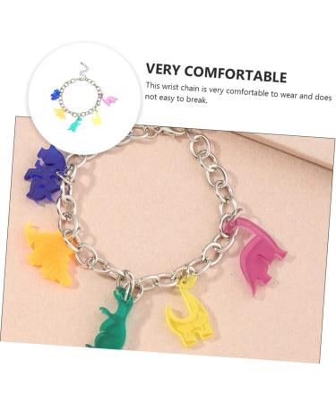 CALLARON 2 Pcs Resin Dinosaur Bracelet Silver Bangles Silver Decorations Charm Bracelet Charm Braclets Rope Bracelet Bracelets Hand Ornaments Accessories European and American Alloy Student 19.2X2.4cmx3pcs As Shownx3pcs - Buy Online on GoSupps.com