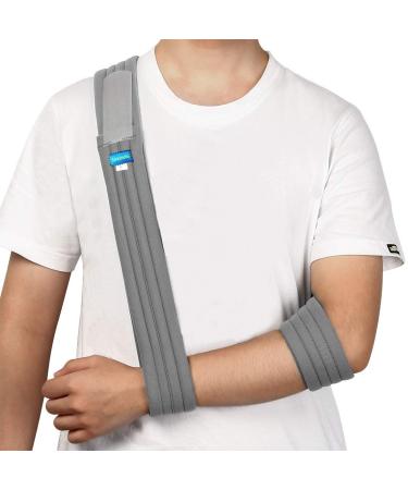 Fretty Arm Sling - Medical Support Strap for Broken & Fractured Bones - Adjustable Shoulder Rotator Cuff Full Soft Immobilizer - for Left Right Arm Men Women(Simple/Lightweight/Comfortable)