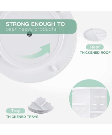 Seinlife 360 Rotating Makeup Organizer - Adjustable Spinning Holder for Countertop and Vanity - Foldable Cosmetic Storage Display Box - Large Capacity Shelf in White - Buy Online on GoSupps.com