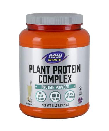 NOW Sports Nutrition, Plant Protein Complex 22 g, Creamy Vanilla Powder, 2-Pound