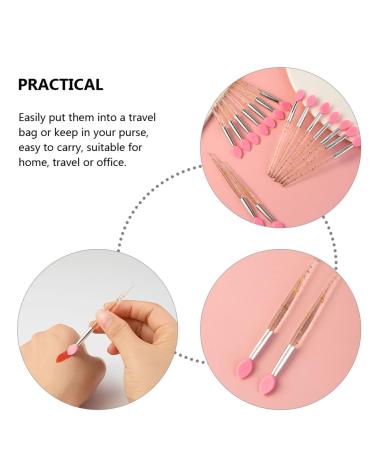 10pcs Lip Mask Brush Set - Crystal Handle Makeup Applicator for Lip Balm & Exfoliator | Portable Lipstick Wand | Miss Beauty 8x0.7cm - Buy Online on GoSupps.com