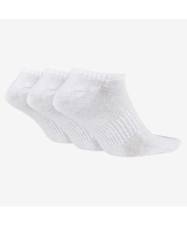 Nike Unisex Hverdag No Show Training Socks - 3 Pairs (White/Black EU M) - Lightweight & Comfortable - Buy Online on GoSupps.com