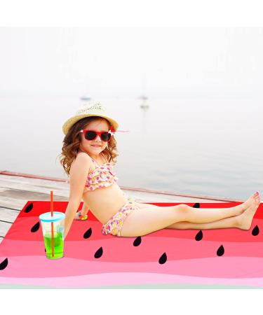 Watermelon Beach Towel 24x48 - Lightweight Microfiber Towel for Kids, Girls, and Women - Quick Dry, Sand-Free - Red Watermelon Design - Ideal for Swim, Bath, Pool, Beach - Clearance Sale - Buy Online on GoSupps.com
