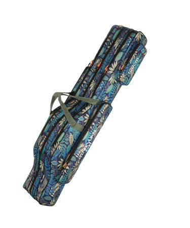BicycleStore Fishing Rod Case Three Layers Folding Fishing Pole Storage Bags Portable Gear Rods Reel Tackle Tool Gears Organizer Waterproof Camouflage Travel Carry Bag Carrier for Traveling(47inch ) 47inch Blue