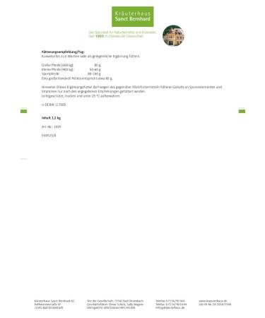 Sanct Bernhard Tierlieb Herbal Mineral Feed for Horses - Flax Seeds Herbs & Brewer's Yeast | 1.2kg - Premium Mineral Supplement - Buy Online on GoSupps.com