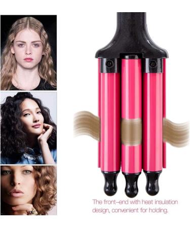 3 Barrel Hair Crimper Iron 0.78 Inch Ceramic Beach Hair Waver - LCD Display, Fast Heating Crimping Iron for Deep Waves - Valentines Gifts for Women - Buy Online on GoSupps.com