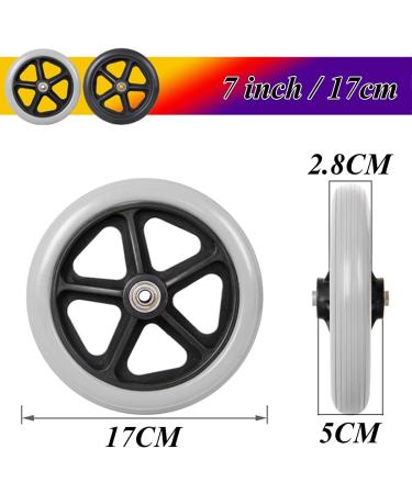 Wheelchair Wheels 6/7/8 Inch Front Caster Disabled Walkers Wheels Anti-Slip Replacement Wheels PVC Solid Tires - Equipped with 8MM Mounting Screw - Buy Online on GoSupps.com
