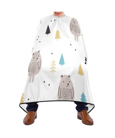 Waterproof Barber Cape -Cute Bears Trees Cheetah Haircut Bib for Men Unisex Hair Cutting Cape(8rp1a)