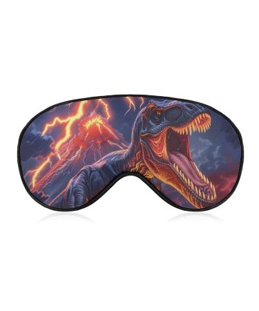 Dinosaur Thunder Funny Sleep Mask Blindfold Eye Cover with Adjustable Strap for Sleeping Light Blocking Men Women