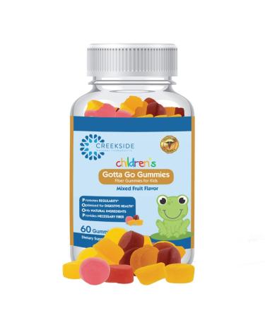 Creekside Naturals Gotta Go Gummies Pediatrician Formulated for Kids Fiber Supplement for Regularity and Kids Constipation Vegan Mixed Fruit Flavor 60 Gummies