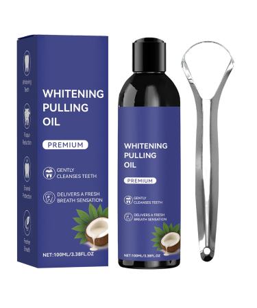 Oil Pulling Mouthwash - 100ml with Tongue Scraper | Daily Use at Home and While Traveling - Home Travel Morning Evening Sleep