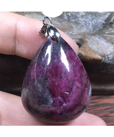 Natural Ruby Zoisite Pendant - Rare Red Green Crystal Stone Jewelry for Men & Women | Luck & Wealth Gift 34x26x12mm - Buy Online on GoSupps.com