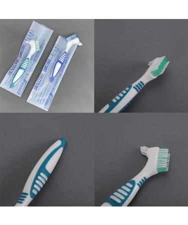 Denture Cleaning Brush with Ergonomic Handle & Case - Multi-Layered Bristles for Home & Travel | Perfect False Teeth Care Tool - Buy Online on GoSupps.com