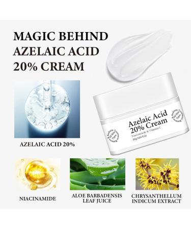 20% Azelaic Acid Serum Cream Azelaic Acid Cream Face Serum Skin Care Beauty with Niacinamide & Vitamin C Reduces Blackheads Acne Rosacea - Buy Online on GoSupps.com
