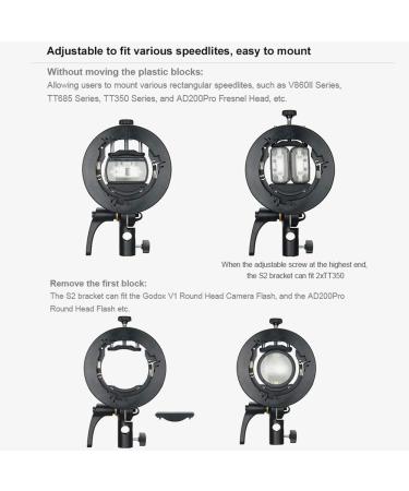 Godox S2 Speedlite S-Type Bracket - Bowens Mount Flash Holder for V1, AD200Pro, AD400Pro & More - Tiltable Design with Umbrella Mount - Buy Online on GoSupps.com