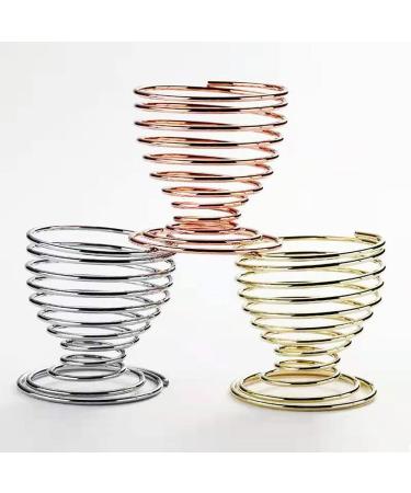 Pack of 3 makeup sponge holders stainless steel wire spiral spring for makeup sponges for storage presentation and drying.