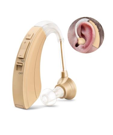 Hearing Aid for Seniors and Adults, Digital Hearing Amplifier with Adjustable Volume and Noise Reduction, 500 Hours Per Battery Life and Hearing Aid Cleaning Brush Included