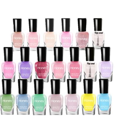 Tophany Non Toxic Nail Polish Set Easy Peel Off and Fast Dry Nail Polish Set for Pack Eco Friendly and Organic Water Based Nail Polish for Women Teens(20 Bottles) Set-1