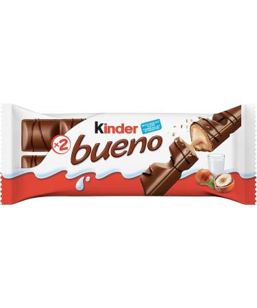 KINDAR BUENO Milk Chocolate and Hazelnut Cream Candy Bars 20 Packs 2 Individually Wrapped Bars Per Pack (20 x 43g) - Buy Online on GoSupps.com
