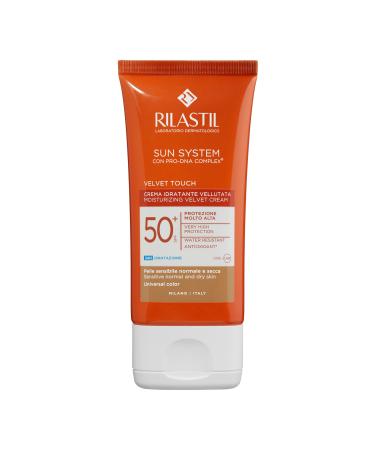 Rilastil Velvet Touch 50+ velvety moisturizing cream facial sunscreen and moisturizer universal color 50 ml pack
