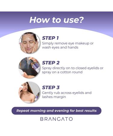 Brangato Eye Spray - Hypochlorous Acid Eyelid Cleanser for Blepharitis, Chalazion, Stye & Conjunctivitis - FDA-Cleared - 120mL - Buy Online on GoSupps.com
