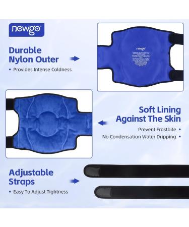Newgo Ice Cream Bag for Knee Replacement - Reusable Gel Cooling Wrap for Pain Relief & Swelling - 2 Pieces (Blue) - Buy Online on GoSupps.com