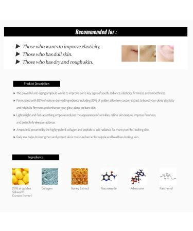 SO NATURAL Silk Collagen Glow Ampoule - Anti-Aging Serum for Intense Hydration & Moisture | International Shipping - Buy Online on GoSupps.com