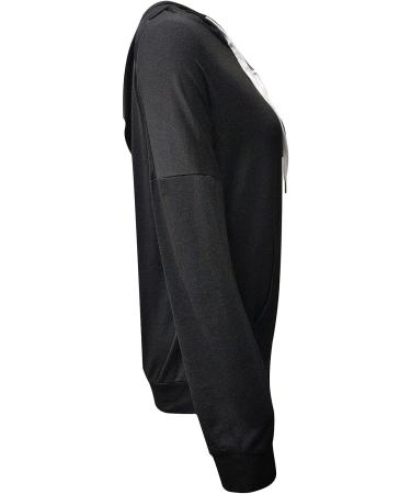 Modedress Women's Drawstring Hoodie Sweatshirt with Pockets - Black | Autumn Long Sleeve Pullover Top | Size Medium - Buy Online on GoSupps.com