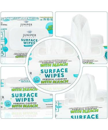 Surface Wipes with Bleach - All-Purpose 72 Count | Fresh Scent Lint Free Durable Cleaner for Kitchen Bathroom & Office - Buy Online on GoSupps.com