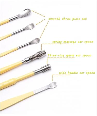 Professional 2023 Ear Cleaning Kit - 6PCS Spiral Spring Earwax Removal Set - Yellow - Buy Online on GoSupps.com