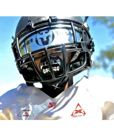 Loudmouth Football Mouth Guard 3D Chrome Grillz Football Mouthpiece Mouth Guard Football Accessories - 3d Grillz - Chrome Black/Silver - Buy Online on GoSupps.com