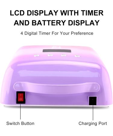 Buy M - NEO 78W Cordless Rechargeable Nail Curing Lamp | 4 Timer Settings & Auto Sensor | Perfect for All Nail Sizes - White - Buy Online on GoSupps.com