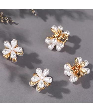 Mini Flower Pearl Hair Claw Clips (12 Pieces) - Decorative Hair Accessories for Women and Girls - Buy Online on GoSupps.com