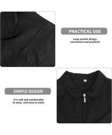 Mobestech Barber Smock - Zip Up Short Sleeve Jacket for Men & Women | Hair Stylist Cape & Apron | Beauty Salon Supply - Black XL - Buy Online on GoSupps.com