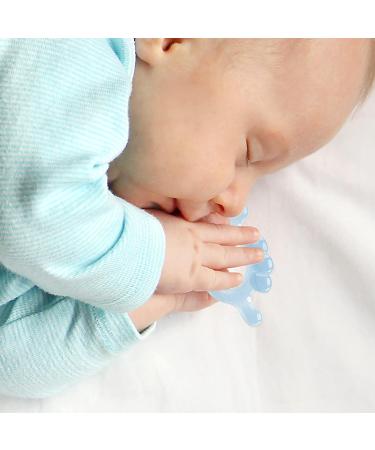 Chrxbei Baby Teether: Natural Teething Relief for Babies 3-12 Months - Pacifier Shape for Sucking and Chewing - Cool Finger Design (Blue) - Buy Online on GoSupps.com