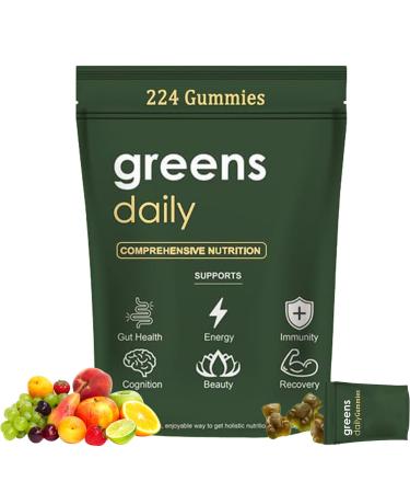 TOGOLIUN Greens Gummies with Chlorella & Spirulina Daily Gummies 224 Gummies