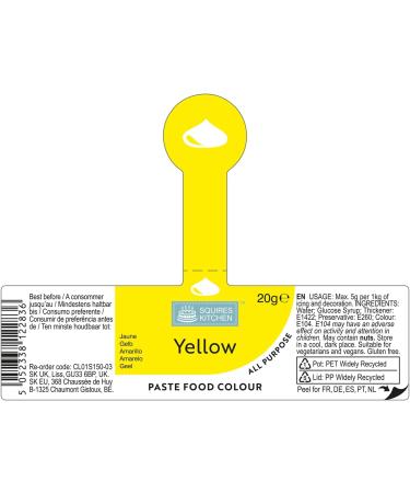 Squires Kitchen Yellow Food Colouring Paste - 20g | Concentrated Colour for Sugarpaste, Fondant, Buttercream & More - Buy Online on GoSupps.com