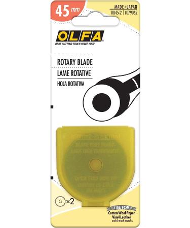 OLFA RB45-2 45mm Tungsten Steel Rotary Cutter Replacement Blades - 2 Pack for Crafts, Sewing, Quilting, Scrapbooking - Buy Online on GoSupps.com
