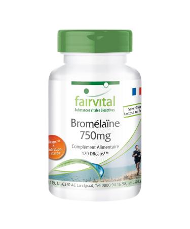 Fairvital | Bromelain 750mg - Highly dosed - VEGAN - 120 capsules - Pineapple Enzyme - Bromelain
