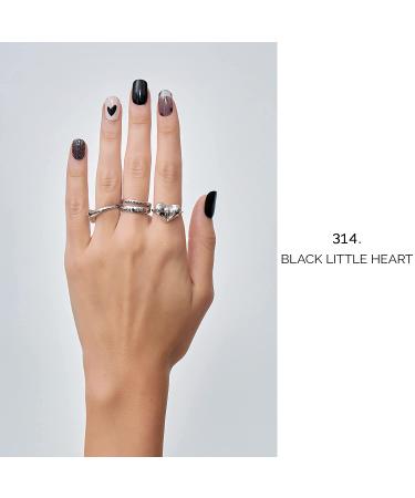 NAILOG Halloween Semi Cured Nail Strips - 20 Extra Long Gel Strips - Buy 3 Get 1 Free UV Lamp - Glossy, Long Lasting Nail Polish Stickers with Soft Gel Finish - Black Heart Design - Buy Online on GoSupps.com