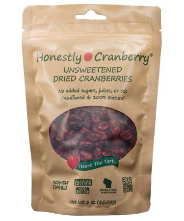 Honestly Cranberry - Unsweetened Dried Cranberries - No Added Sugars, Juices, or Oils (3 oz) 3 Ounce (Pack of 1)