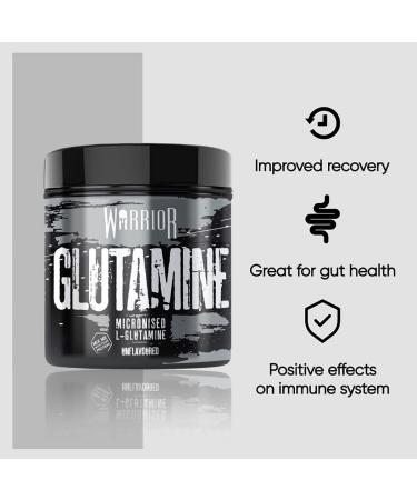Warrior L-Glutamine Powder 300g - Micronised for Muscle Strength & Recovery - Buy Online on GoSupps.com