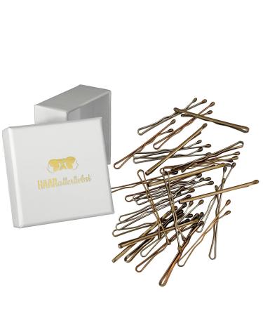 Hair -minded hair clips Little bobby pins mini (50 pieces | Gold dark | 3.4cm short) for blonde hair including box for storage